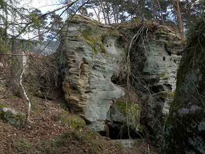 Keuper-Sandstein im Ebnether Felsenlabyrinth