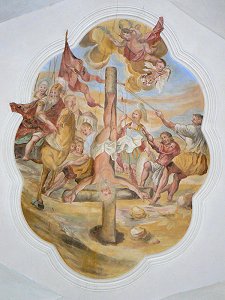 Barockes Fresko - Kreuzigung des Petrus