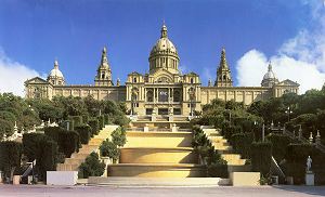Barcelona - Der Nationalpalast Palau Nacional auf dem Montjuïc